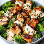 Chicken & Broccoli Bowls with Creamy Garlic Sauce Recipe