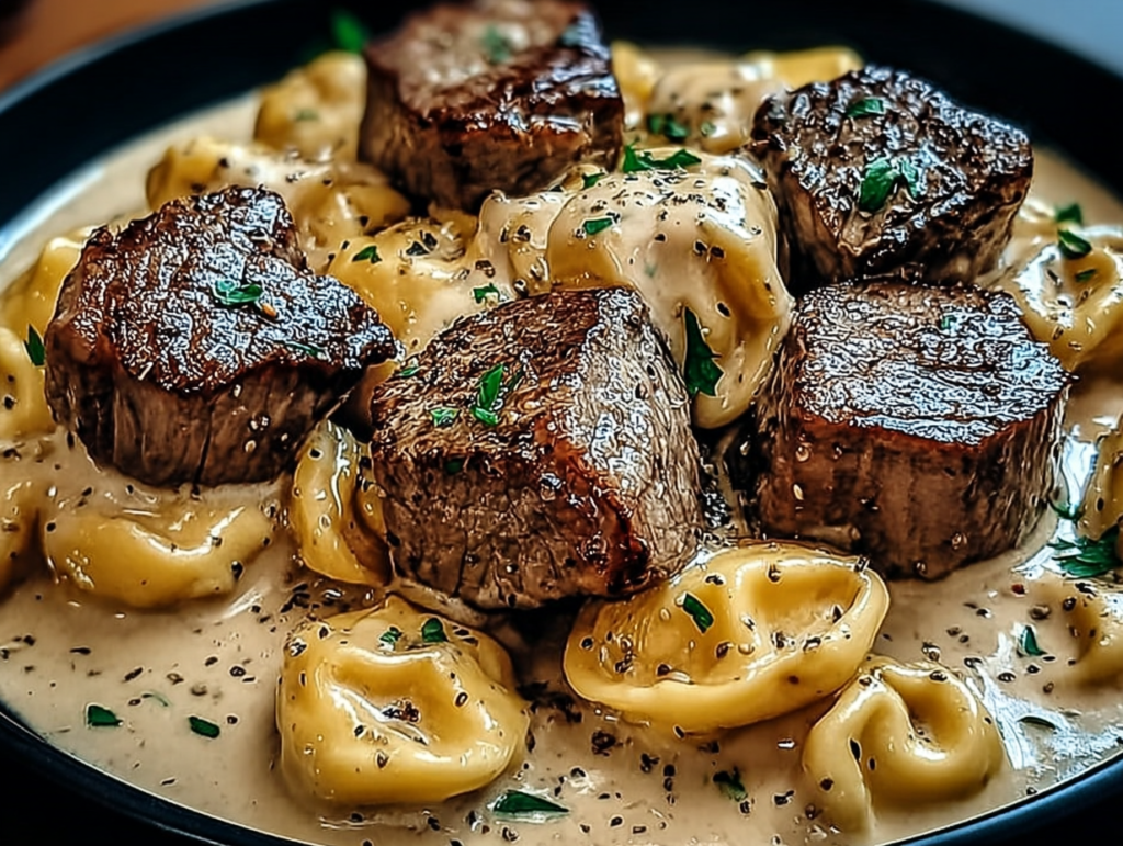 Cracked Garlic Steak Tortellini in Creamhouse Sauce Bliss