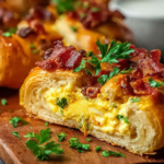 Crescent Breakfast Ring with Eggs, Cheese, and Bacon