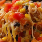 Easy Chicken Fajita Rice Casserole