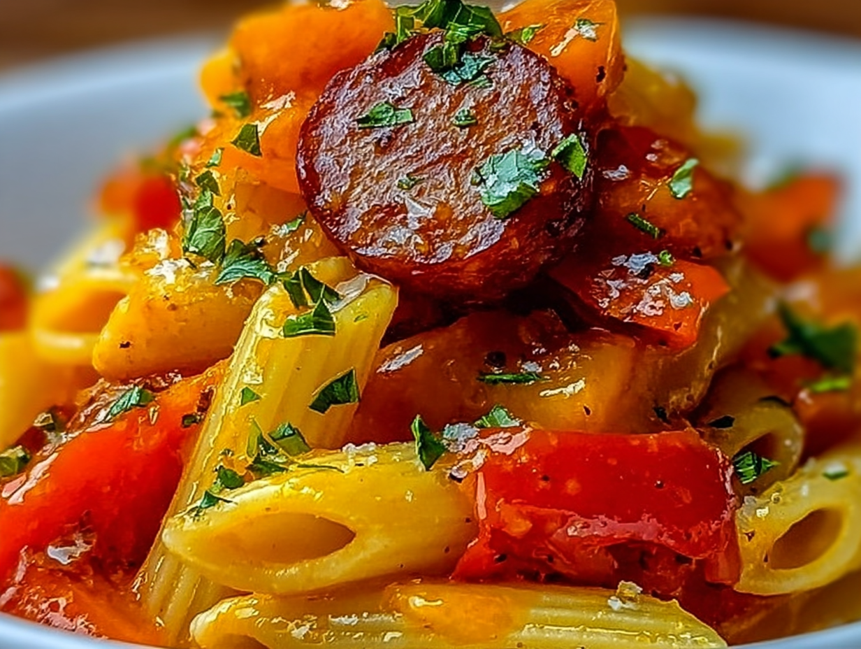 Sweet Pepper Sausage Pasta