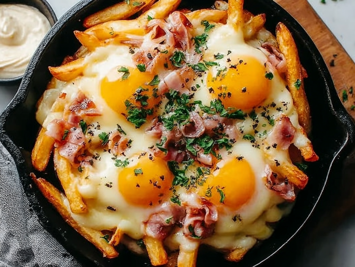 Breakfast Poutine with Hollandaise Sauce