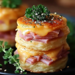 Savory Ham and Cheese Butter Biscuits: Fluffy Homemade Treat