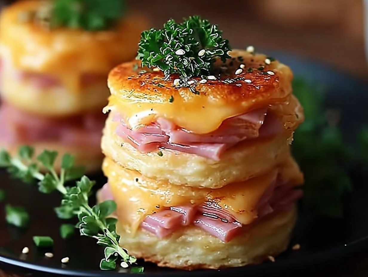 Savory Ham and Cheese Butter Biscuits: Fluffy Homemade Treat